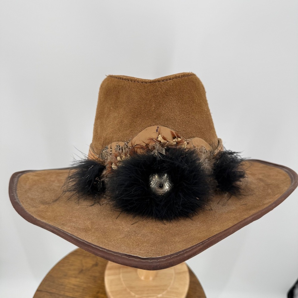 Vintage San Zeno Brahma Brown Suede Leather Handmade California Cowboy Hat
